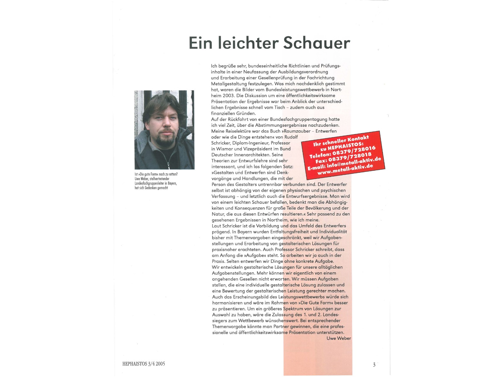 Zeitschrift HEPHAISTOS 2005, 3/4-3